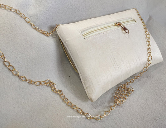 Women's Paithani Clutch Purse With Chain Strap #02