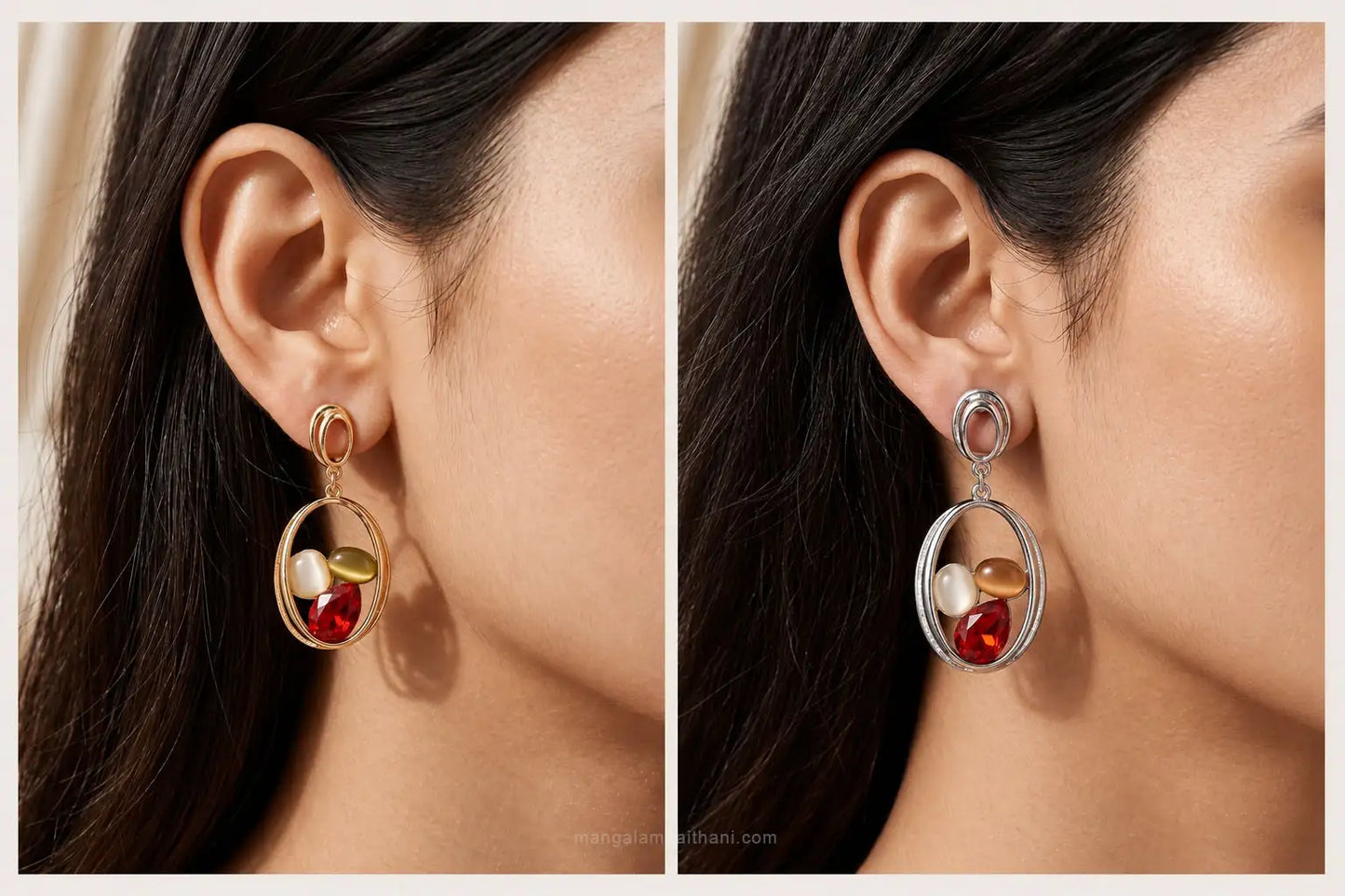 oval drop earrings