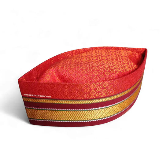 orange khan topi for puja