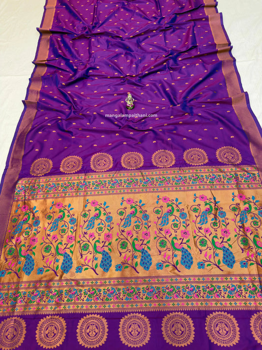 Purple saree, paithani saree
