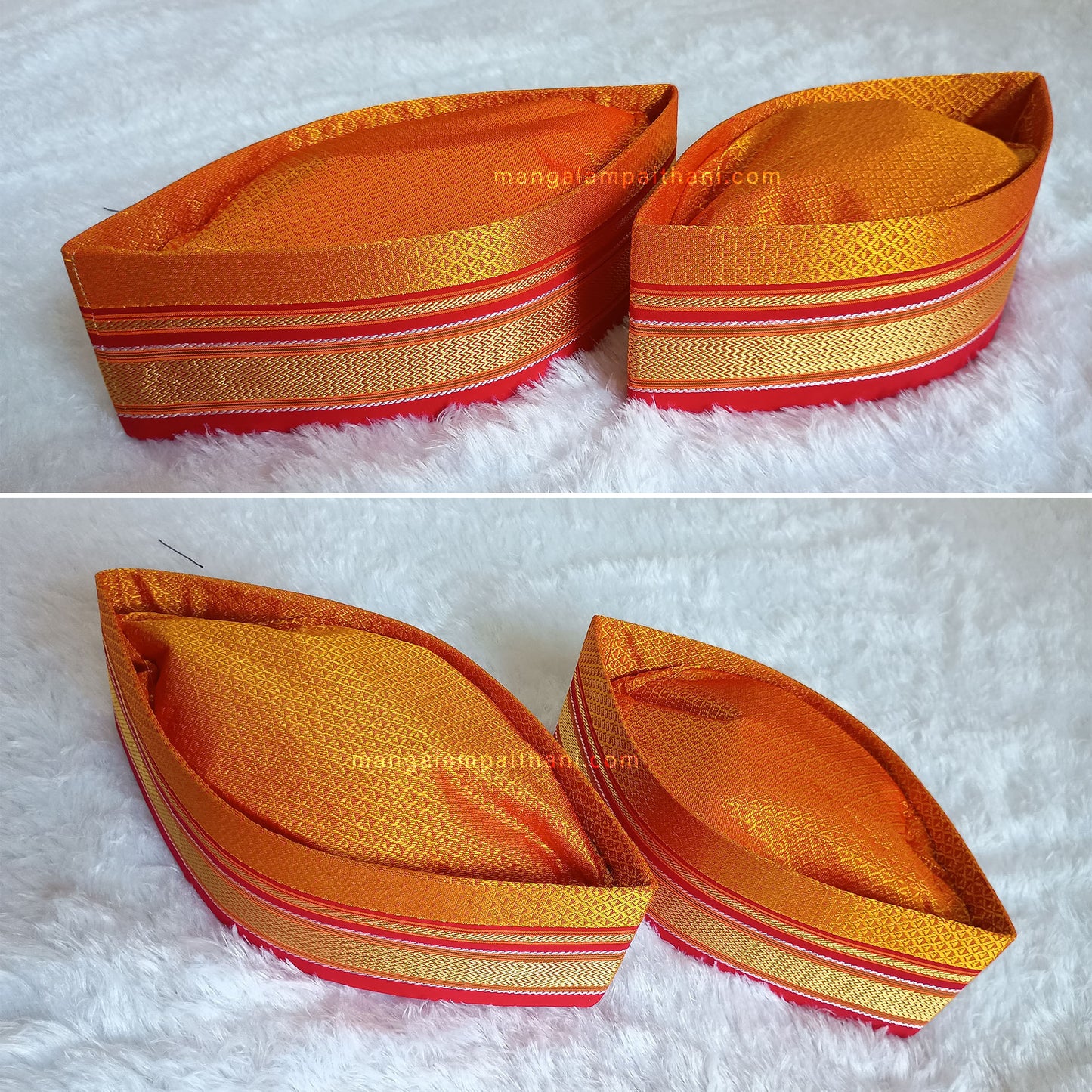 orange topi mangalam paithani khun topi