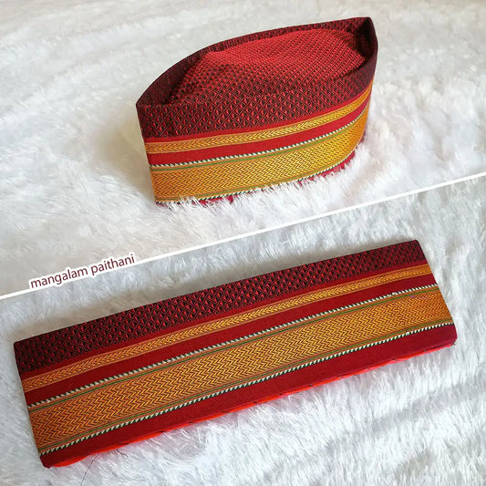 wine color topi for pooja, nehru topi