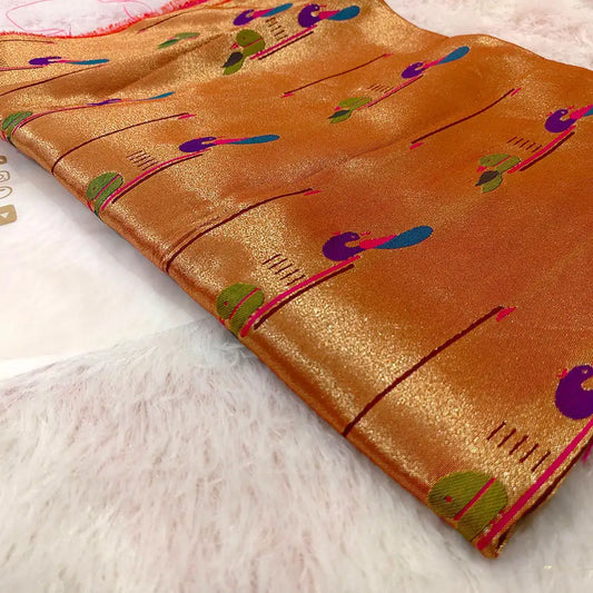 mangalam paithani fabric blouse piece