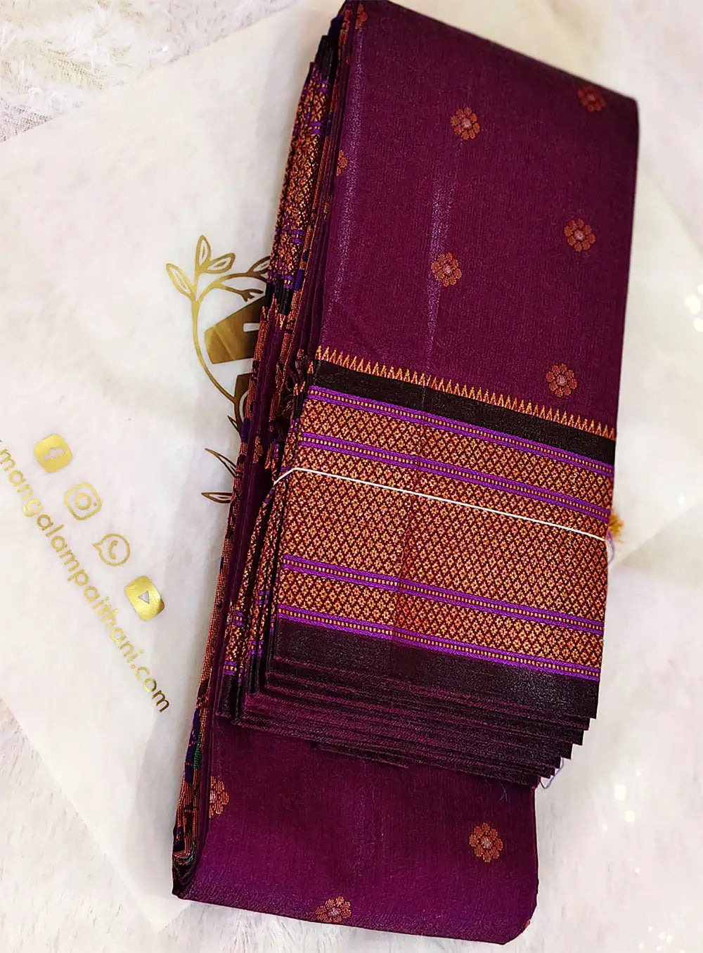 Purple Silk Blend Saree