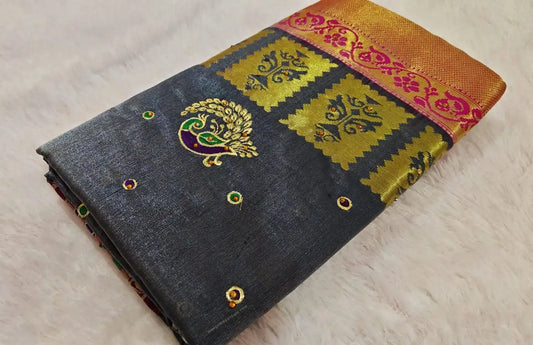 Grey Silk Saree