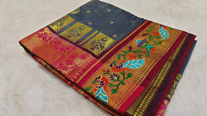 Floral Border Silk Saree