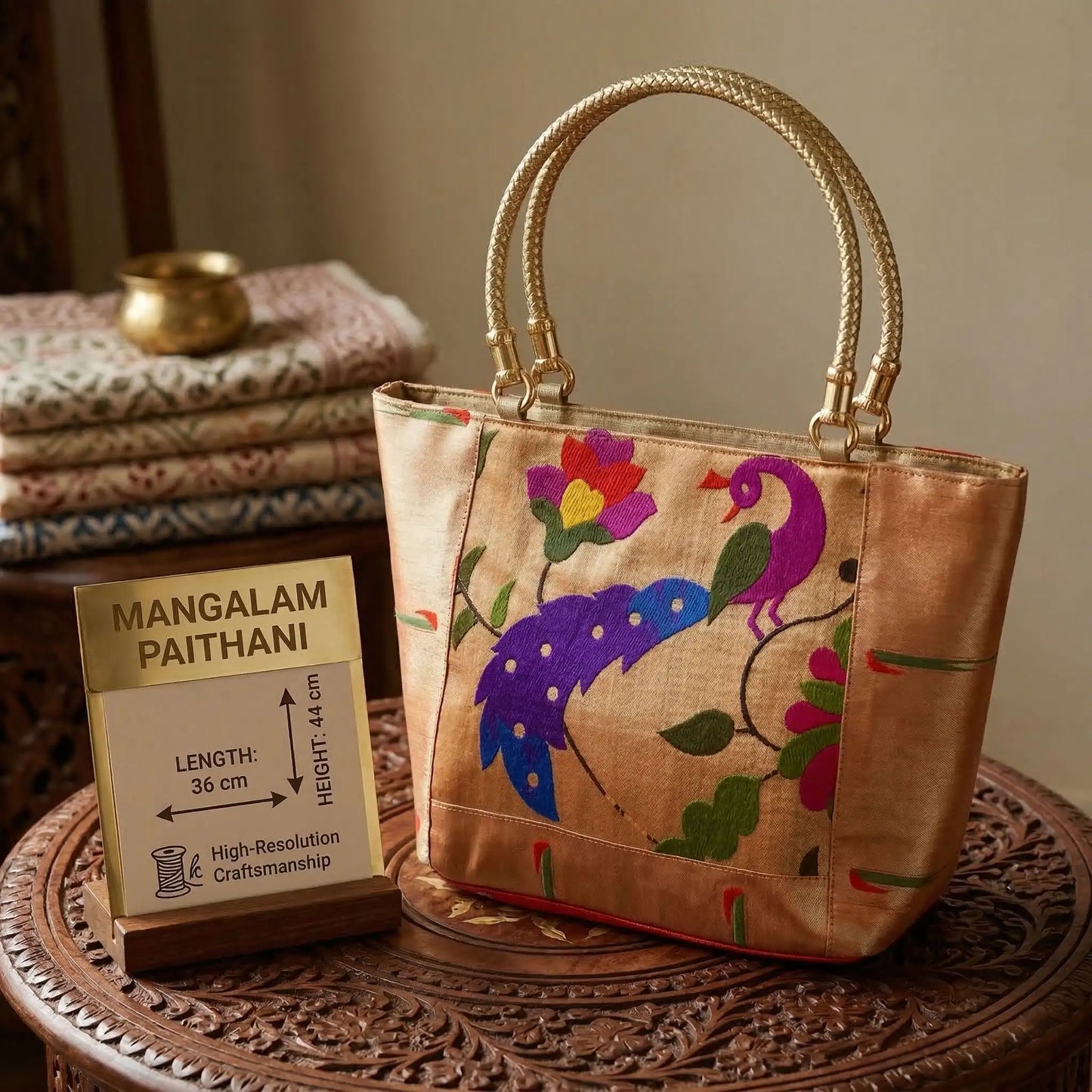 Maharashtrian Paithani style handbag for women