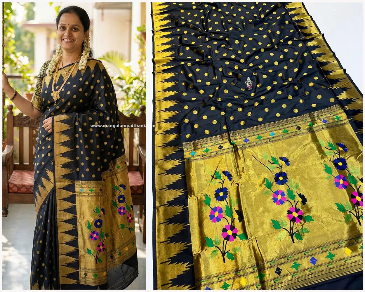 black color saree