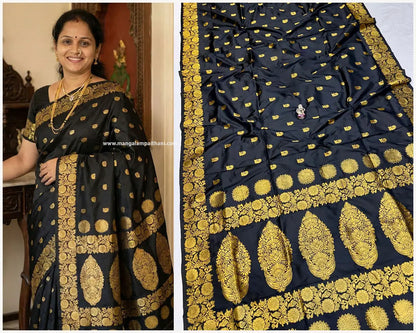 magalam paithani saree black color yeola saree