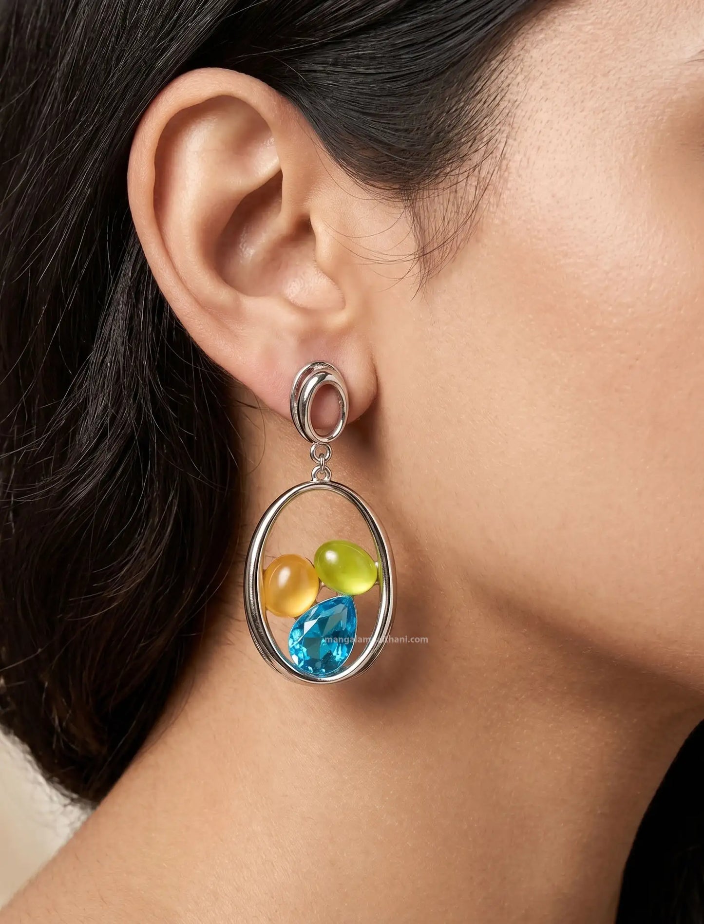 Multicolor stone earrings for women