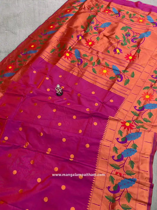 brocade paithani silk saree, mangalam paithani saree