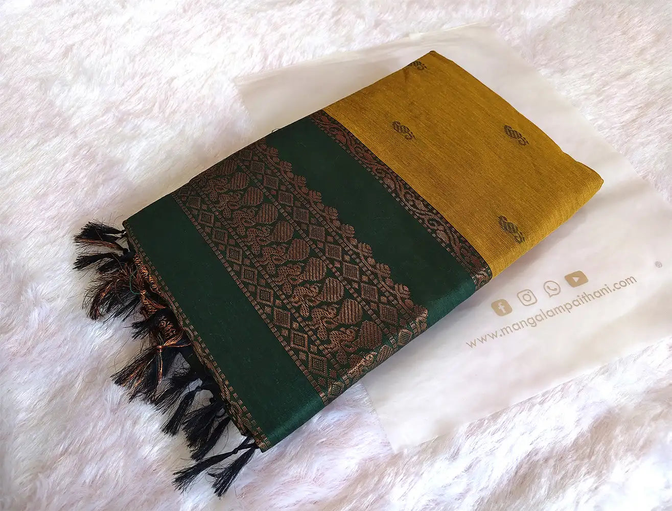 mangalam paithani cotton gadwal silk saree