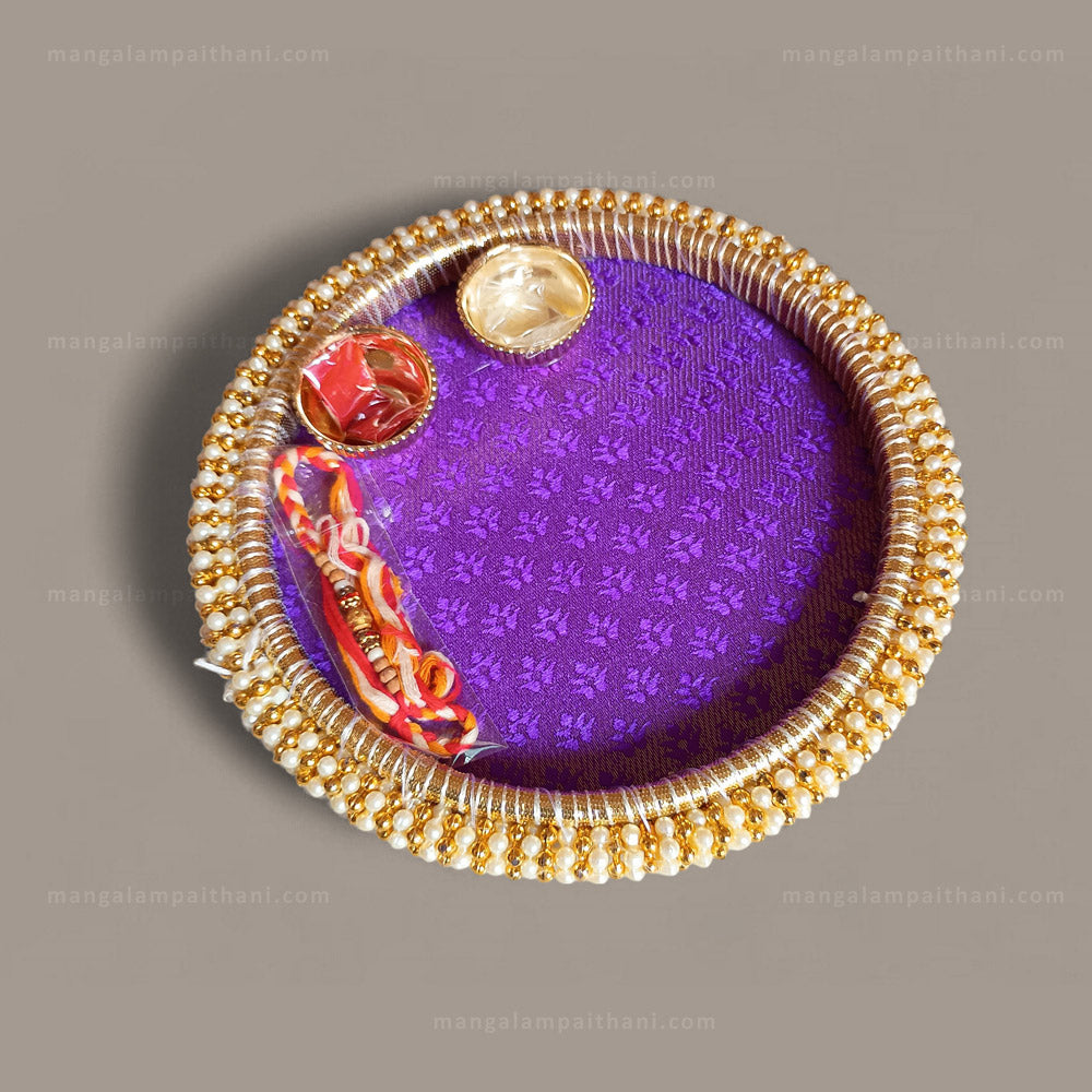 return gifting puja thali mangalam paithani