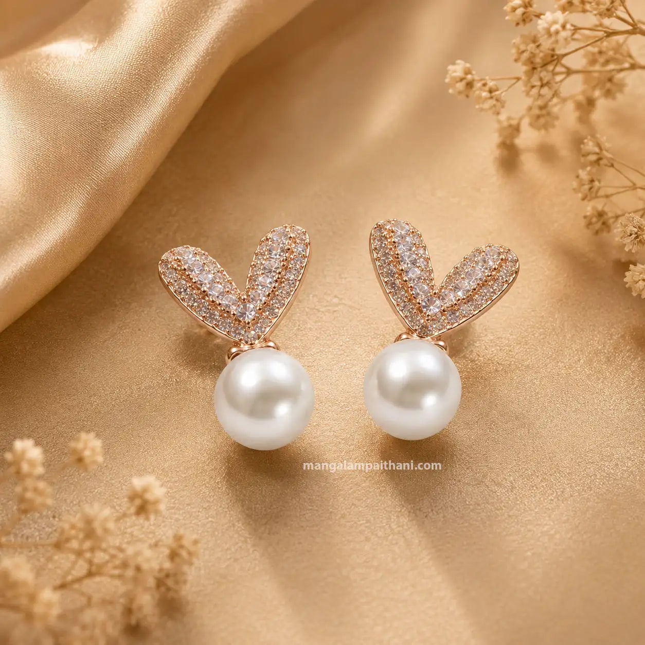 Elegant pearl earrings for women