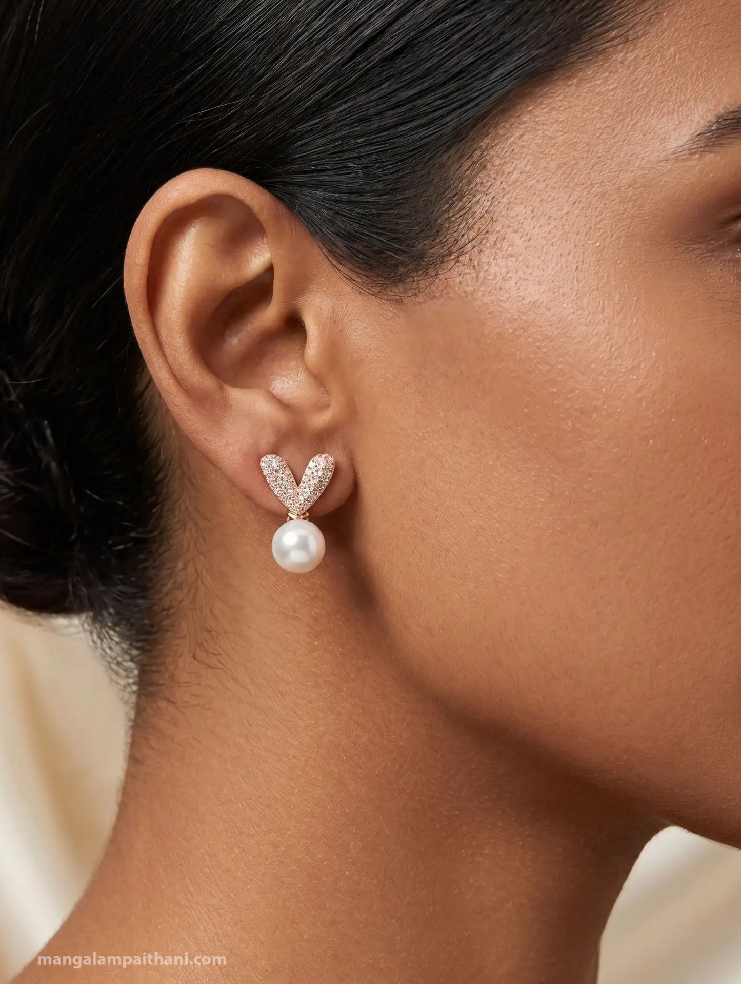 Party wear pearl stud earrings