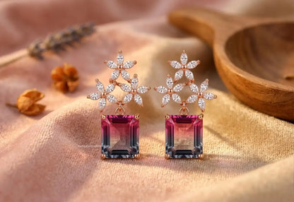 Designer floral earrings for women