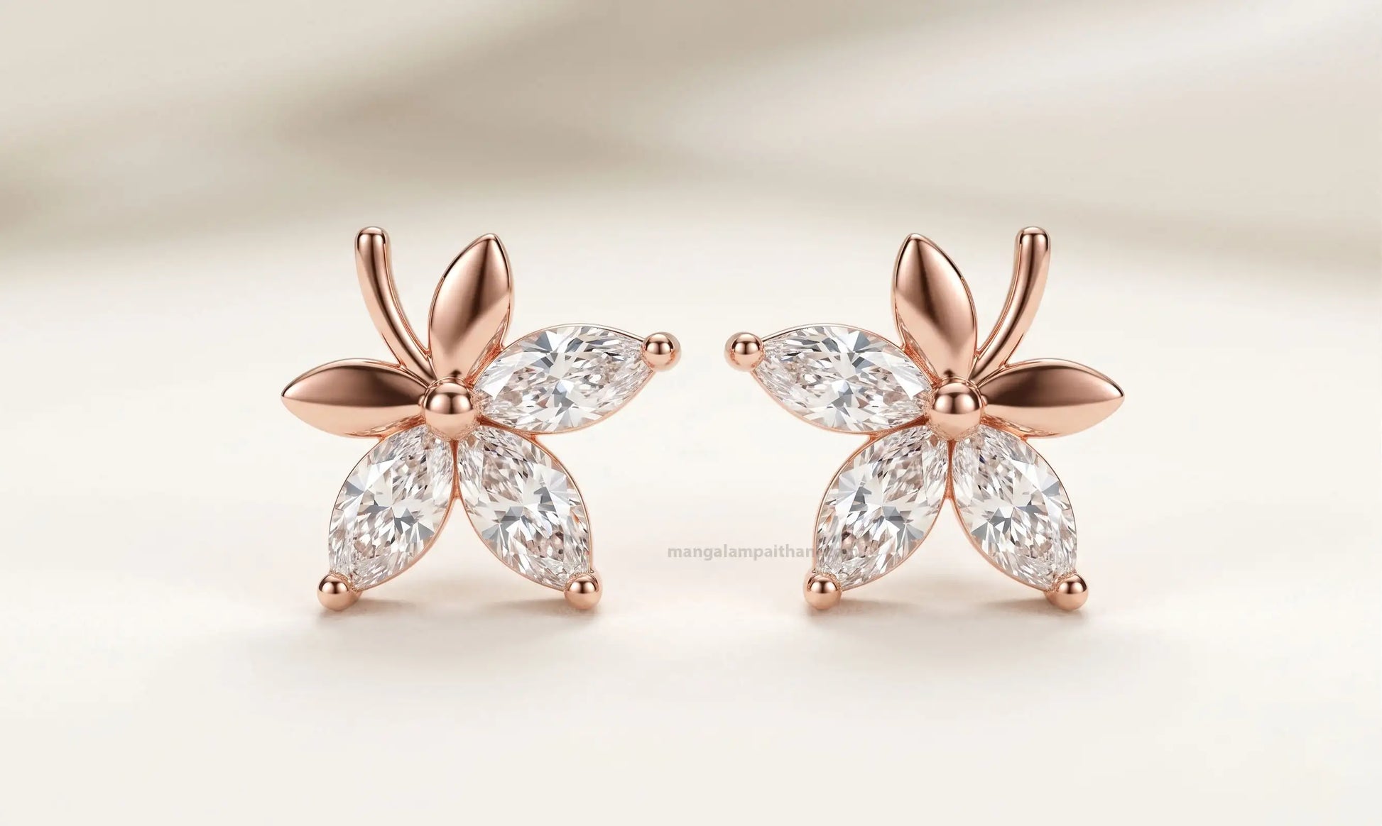 Trendy crystal petal earrings for girls and women