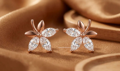 Stylish rose gold earrings for party wear