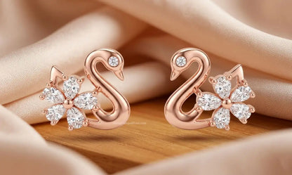 swan stud earrings