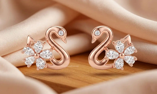 swan stud earrings