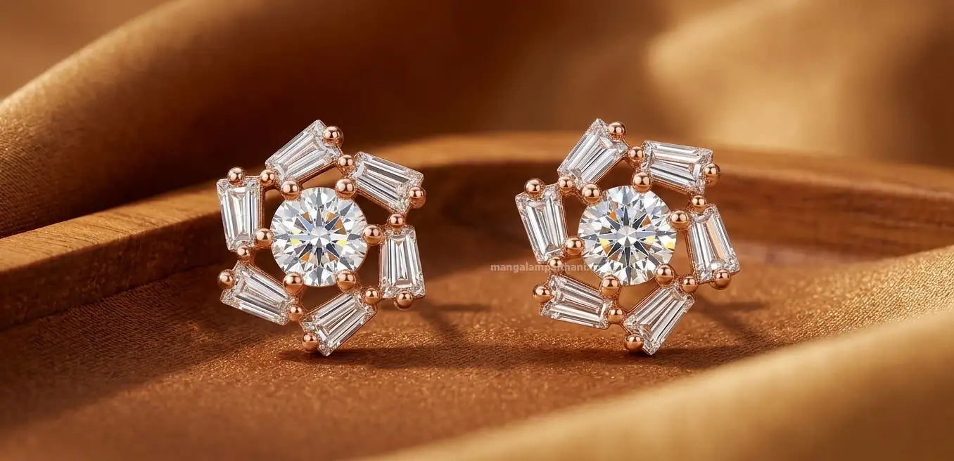 rose gold stud earrings