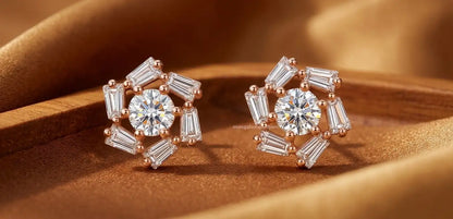 rose gold stud earrings