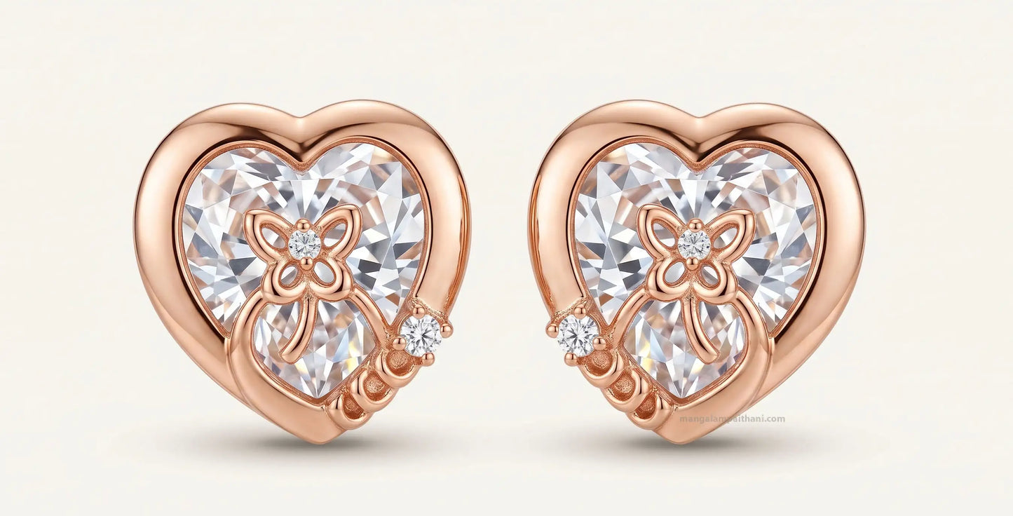 Fashion jewelry rose gold earrings