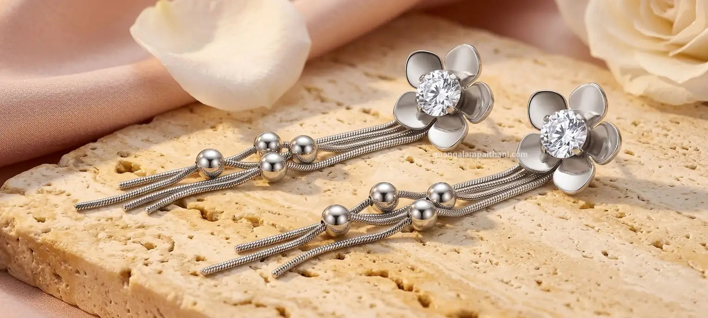Silver Flower Earrings