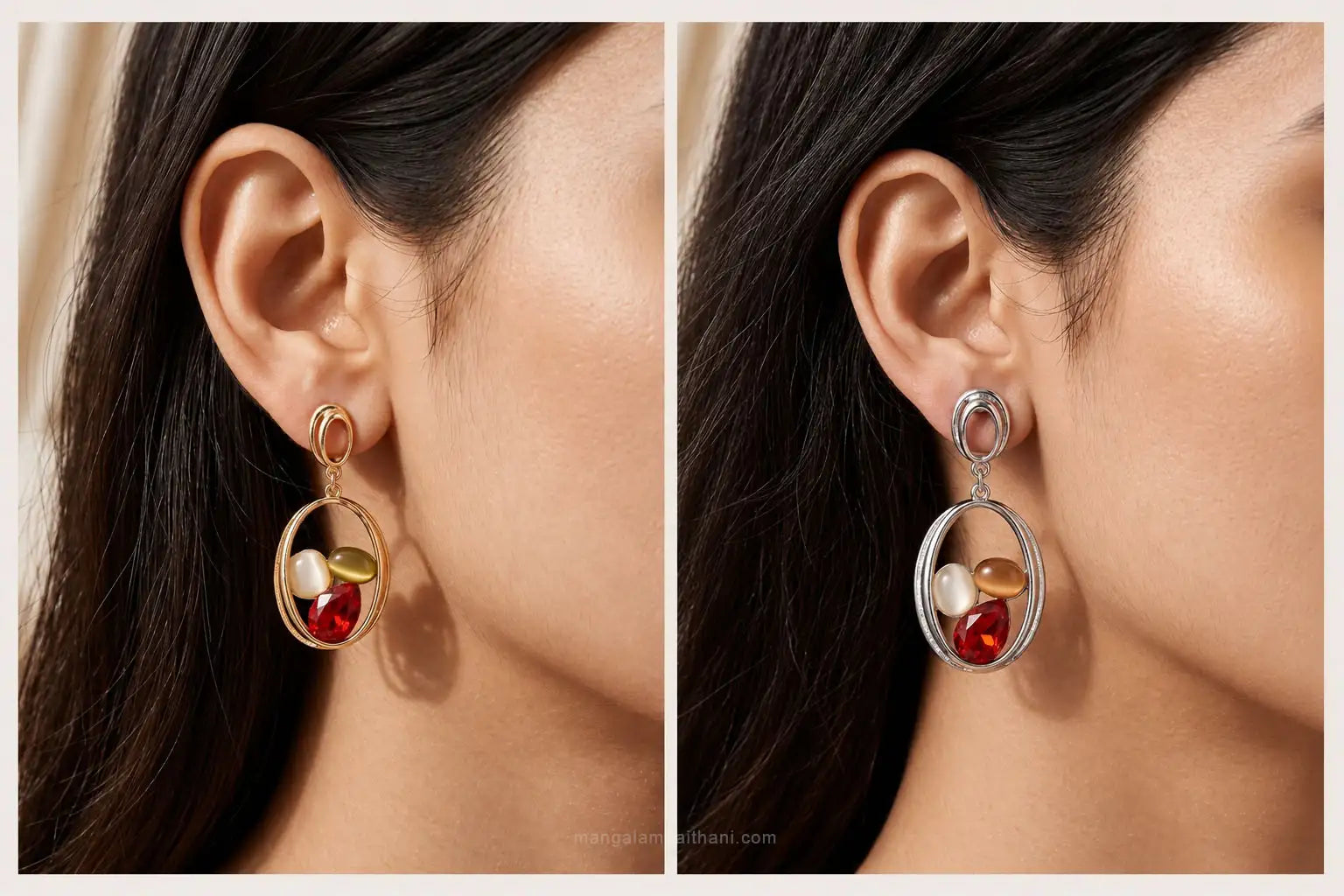 oval drop earrings