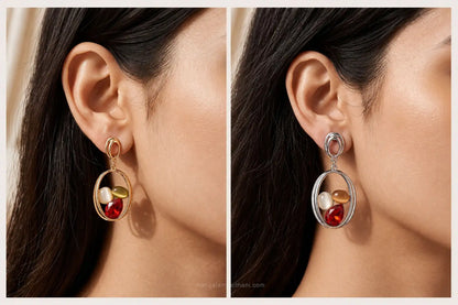 oval drop earrings