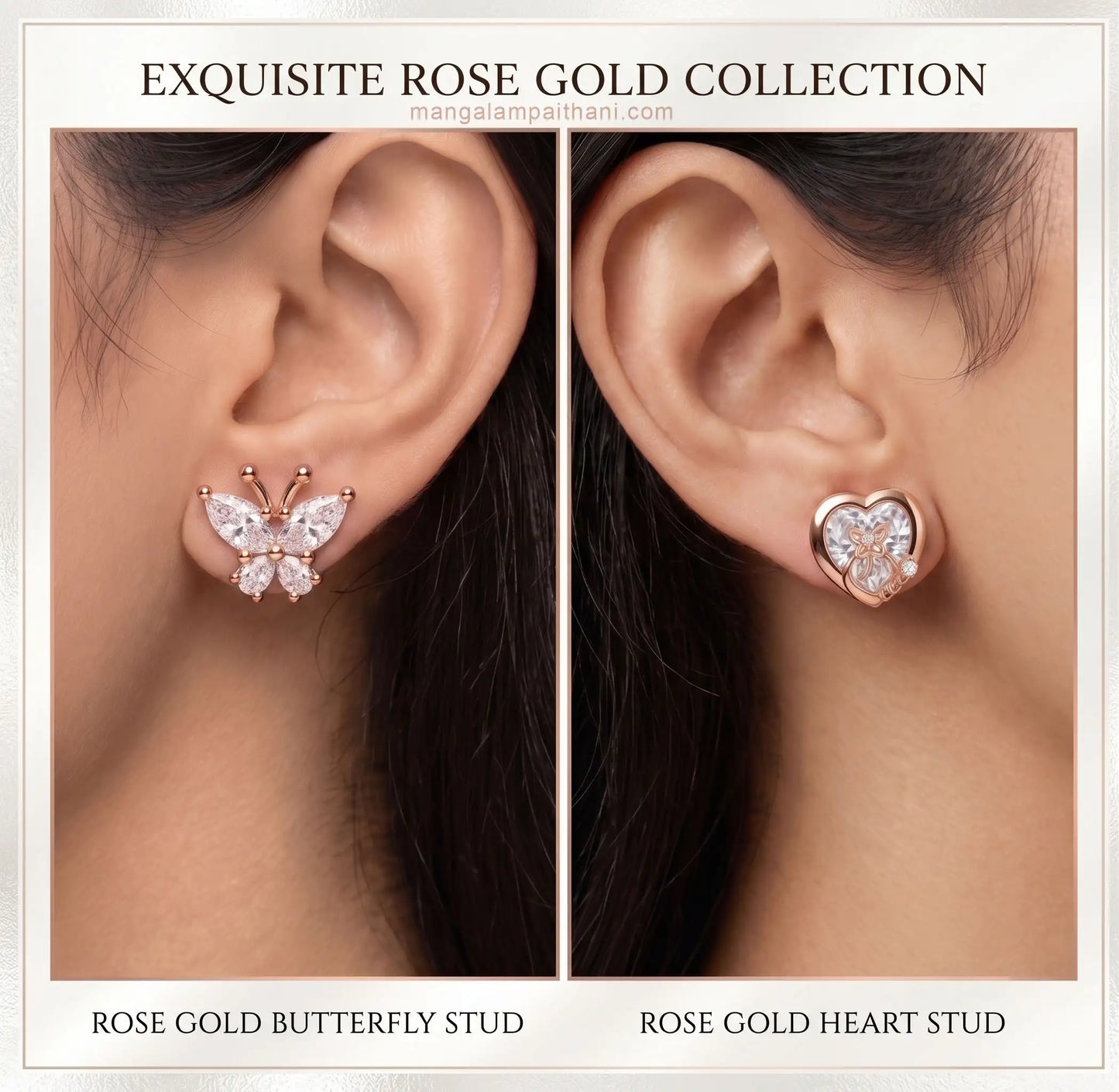 butterfly heart earrings combo