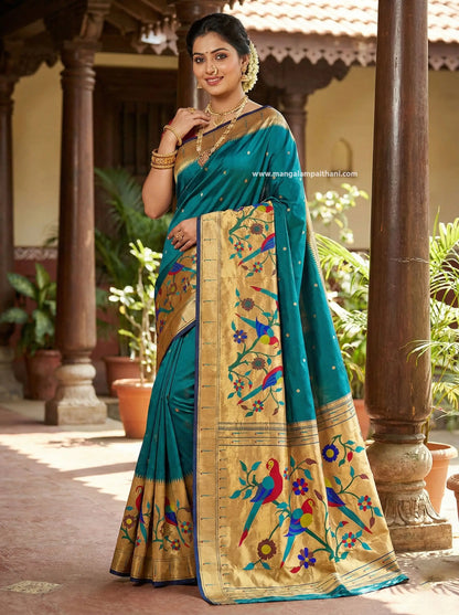 Half Allover Muniya Paithani