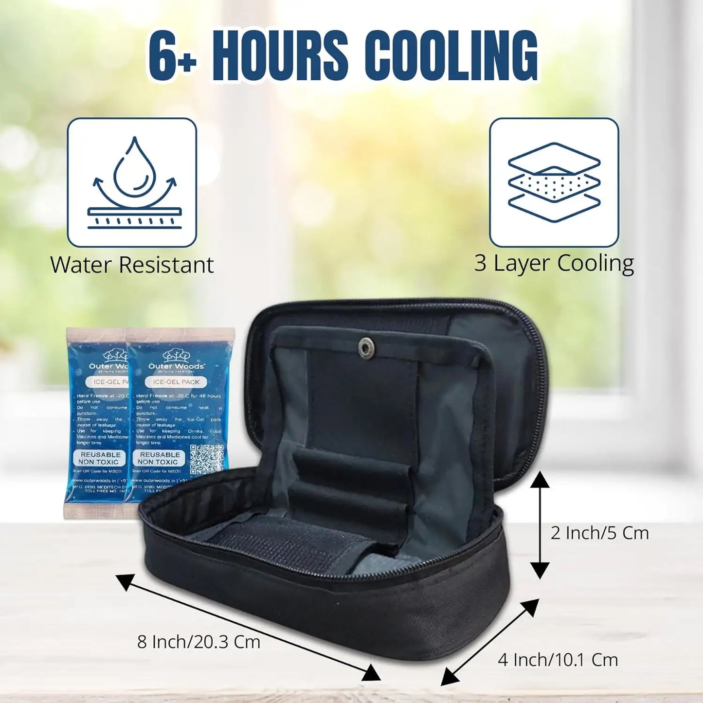black cooling bag for insulin diebetic people 