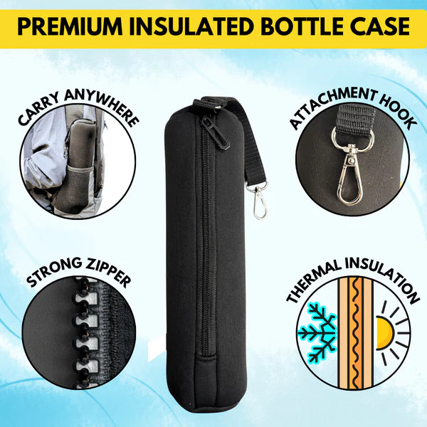 Black insulated bottle case 