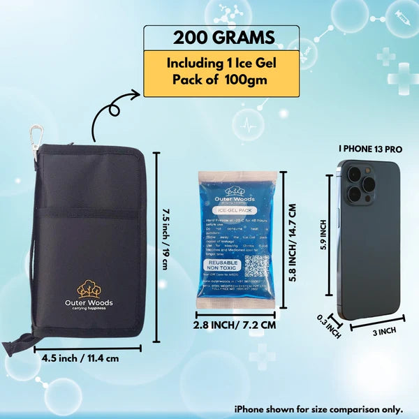 outer woods cooler wallet bag with ice gel pack