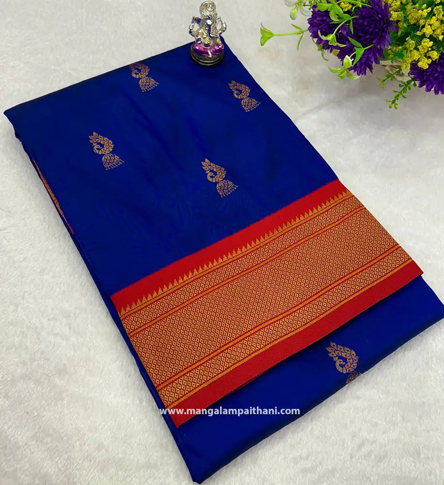 blue saree paithani