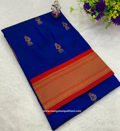 blue saree paithani