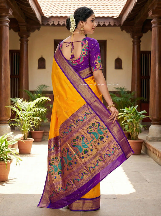 Peacock Paithani With Designer Blouse #03