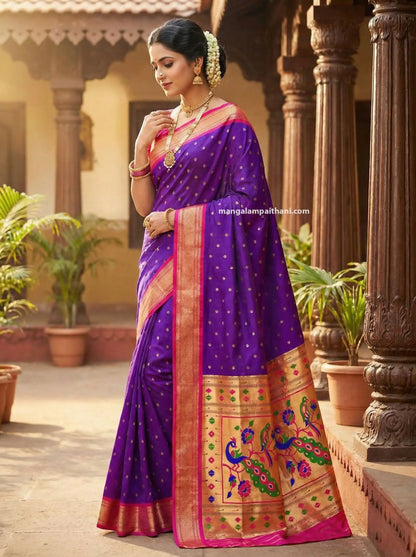 traditional paithani kadiyal saree