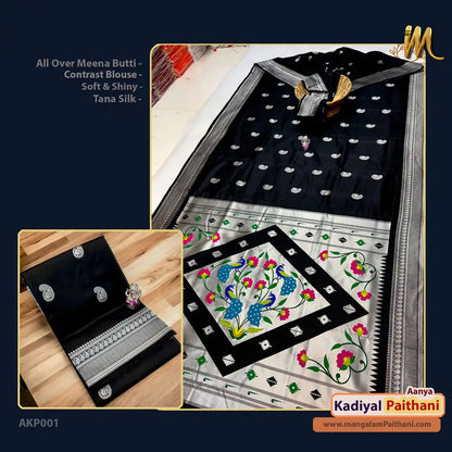 black paithani saree