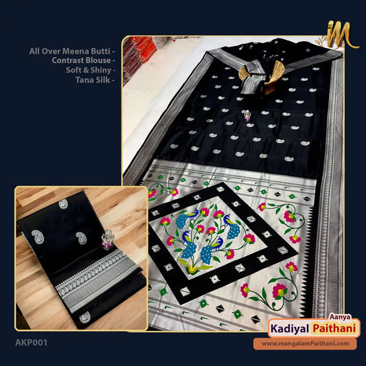 black paithani saree