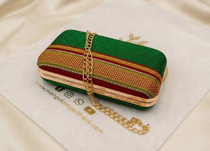 Paithani matching Khun fabric clutch
