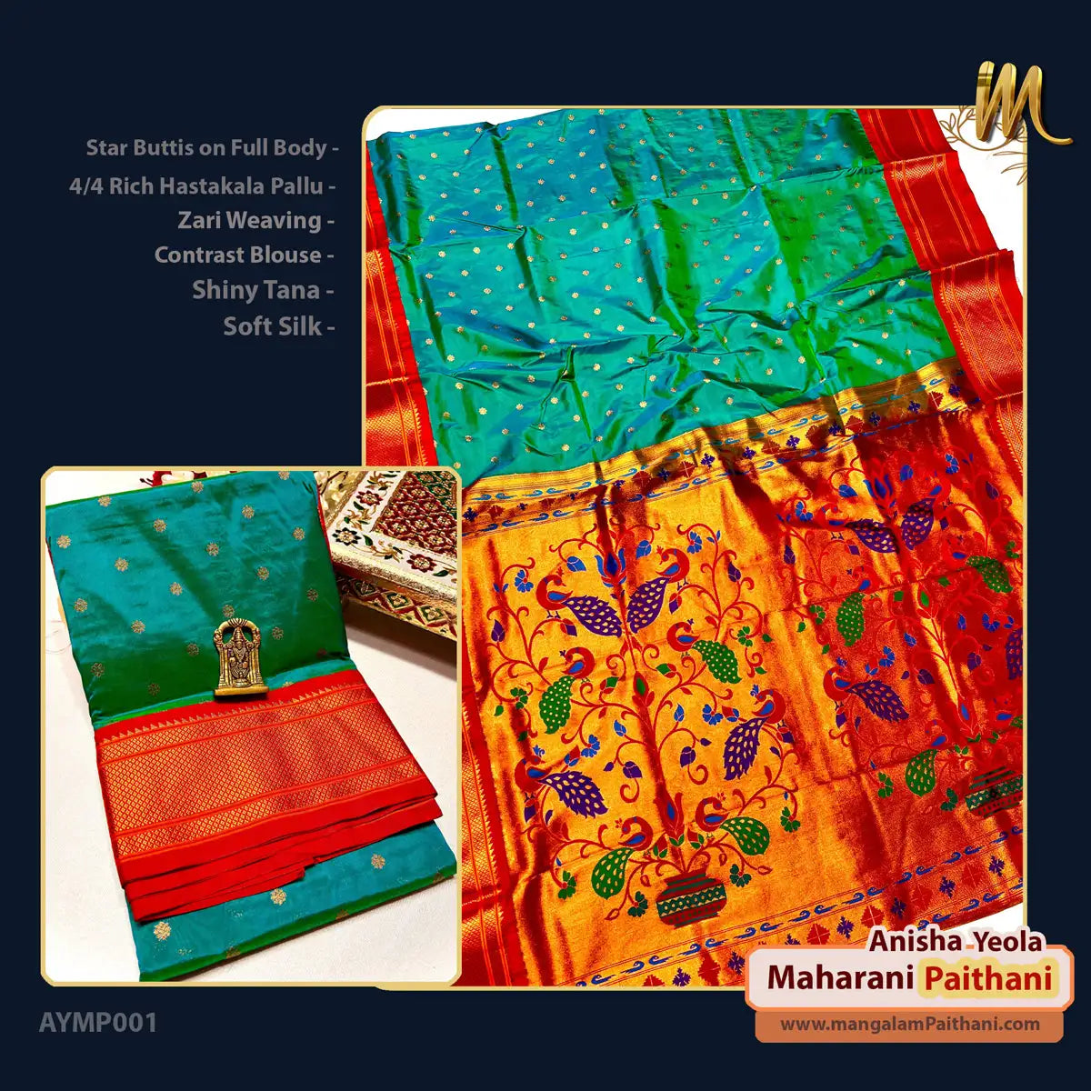 maharani paithani saree mangalam paithani saree yevla saree