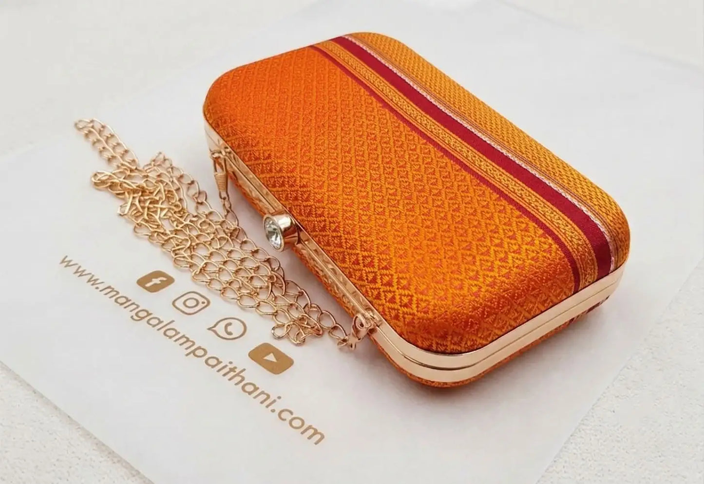Orange Khun Clutch Bag