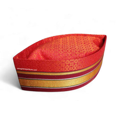 orange khan topi  for puja
