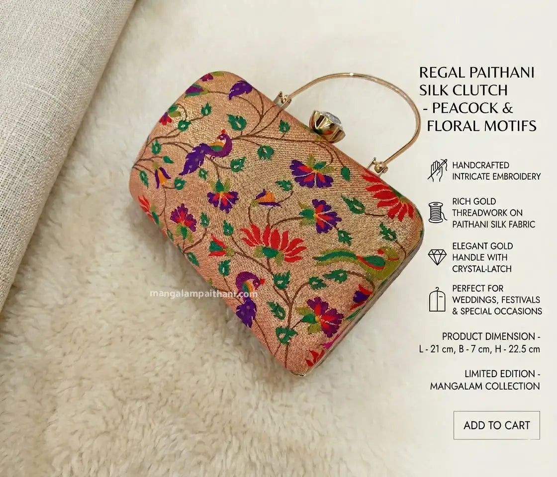Paithani clutch for women