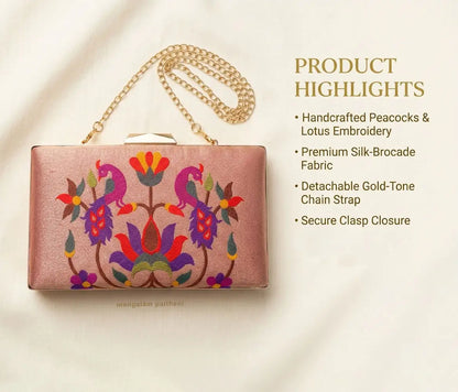 Peacock Paithani clutch