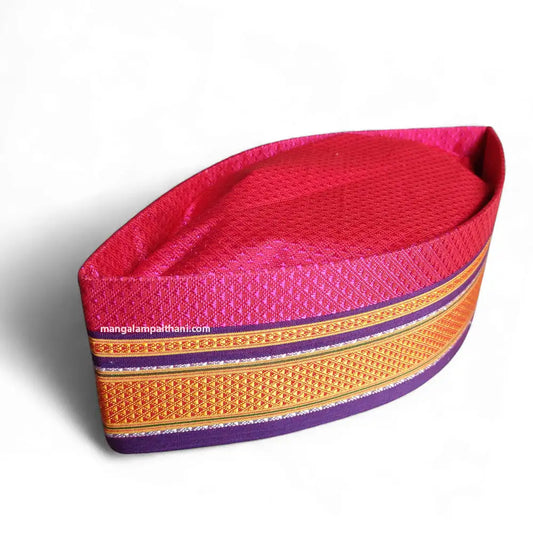 pink khan topi, gandhi topi, mangalam paithani