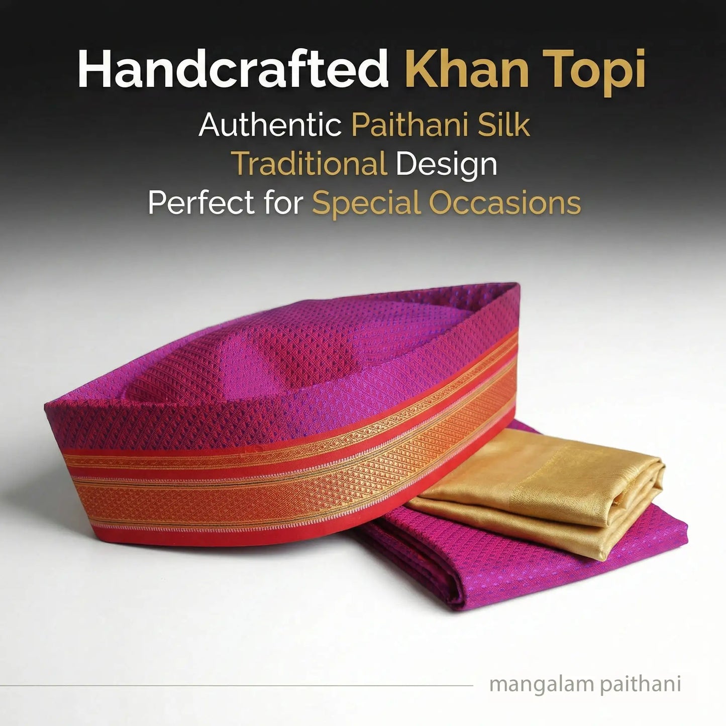 khan topi purple color mangalam paithani