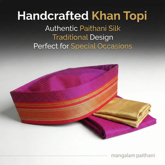 khan topi purple color mangalam paithani